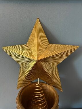 Gold Star Tree Topper - Metallic Star Christmas Tree STAR Topper